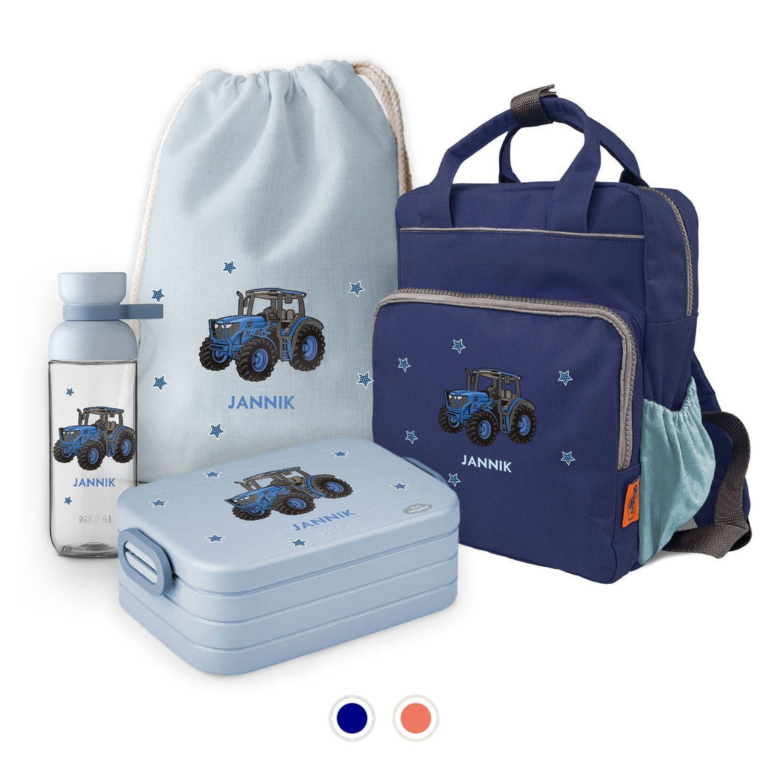 Kindergartenrucksack mit Namen personalisiert – Happy Style 4-teiliges Set