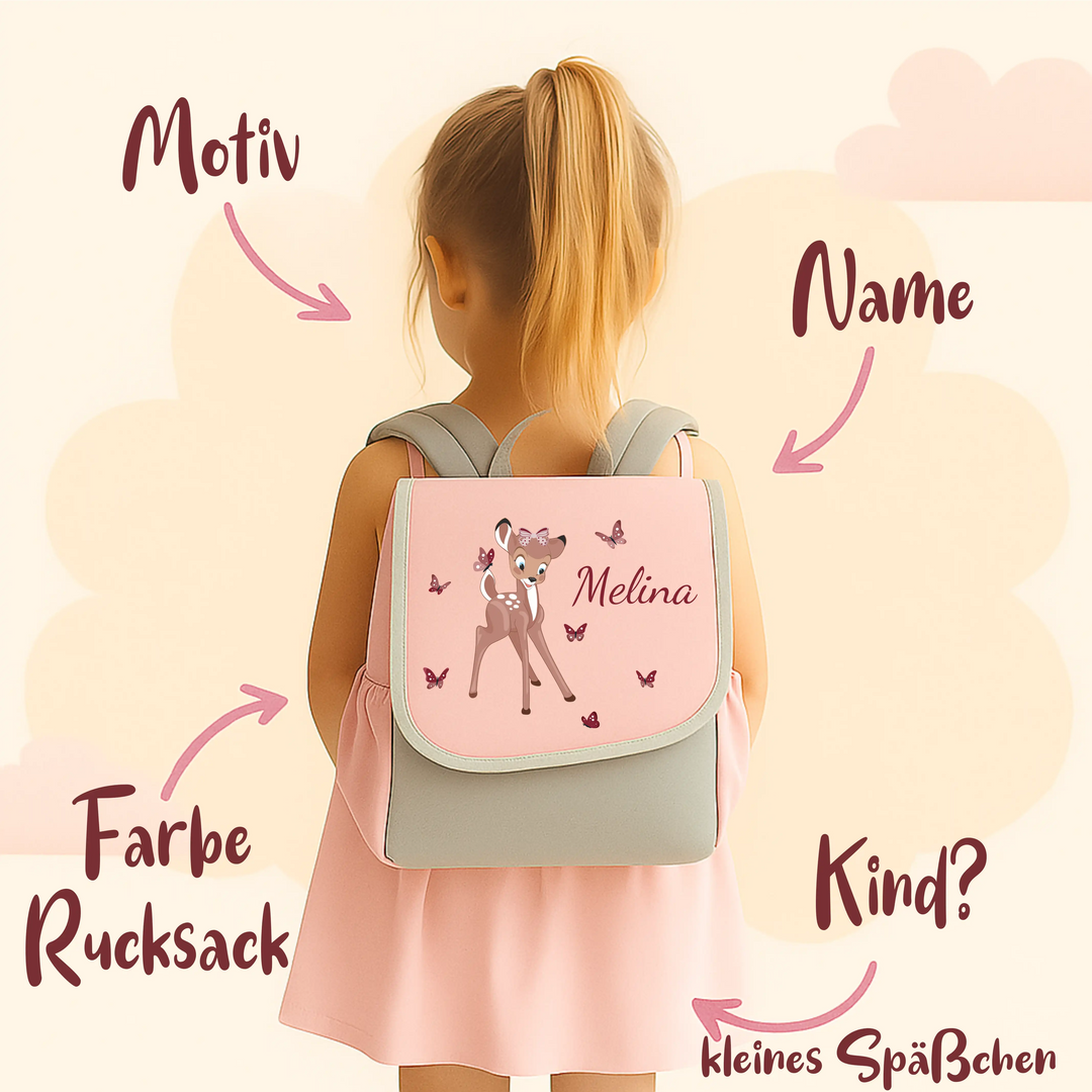 Kindergartenrucksack Set Happy Knirps personalisierbar mit Name und Motiv für Kinder
