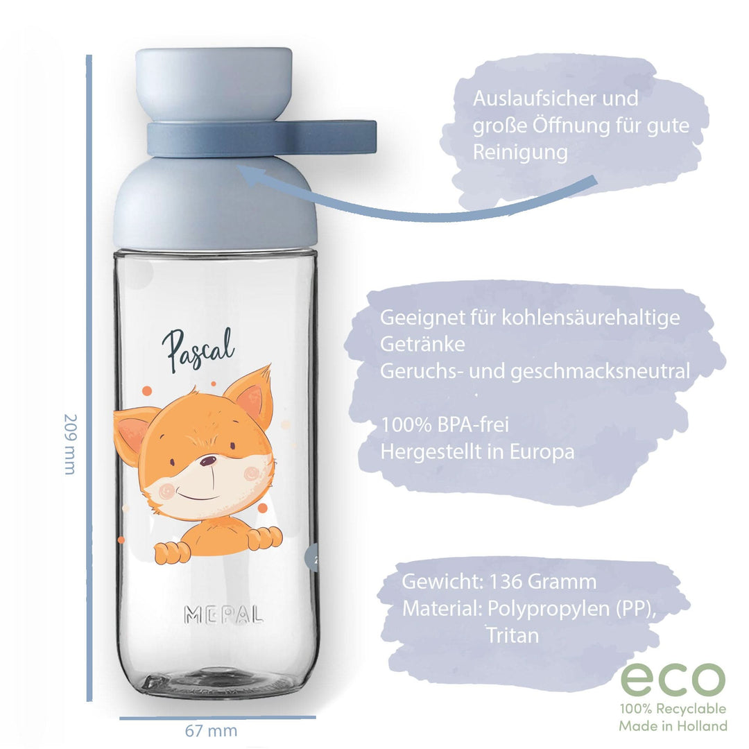 Trinkflasche Vita mit Tigermotiv und Name