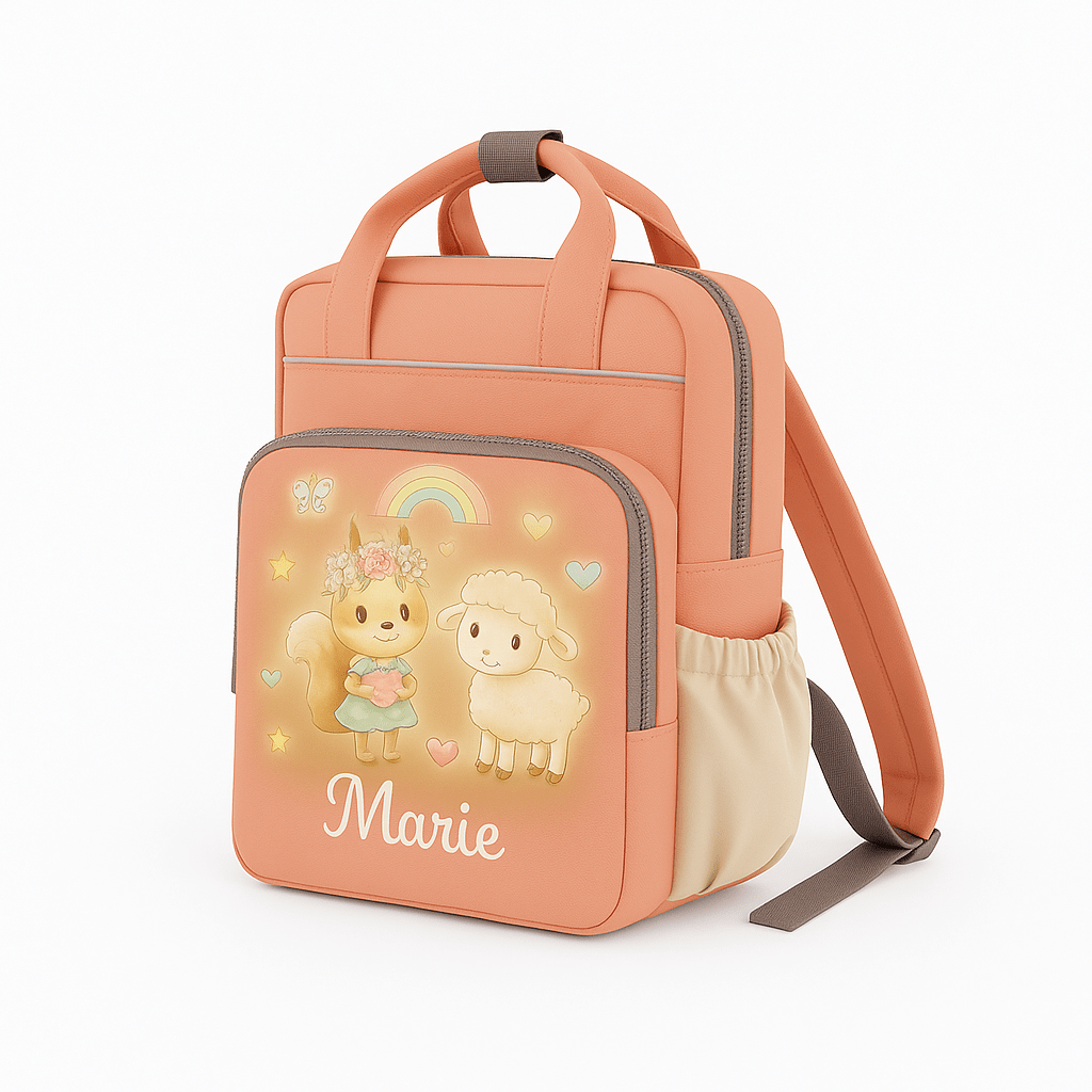 Kindergartenrucksack mit Namen personalisiert – Happy Style
