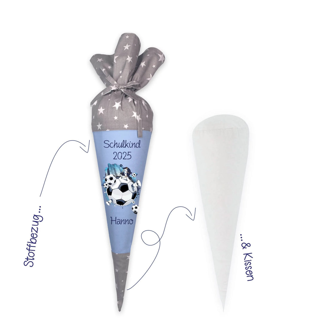 Nachhaltige Schultüte mit Kuschelkissen zum personalisieren - Mein Zwergenland