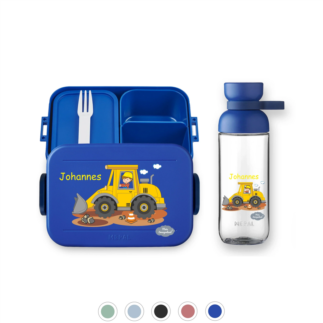 Trinkflasche Brotdose  personalisiert mit Namen 2er-Set