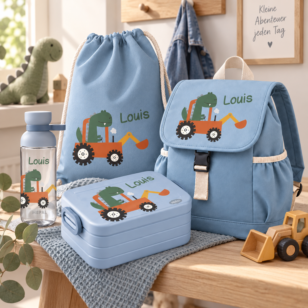 Kindergartenrucksack Sets mit Namen -4 teilig Happy Adventure
