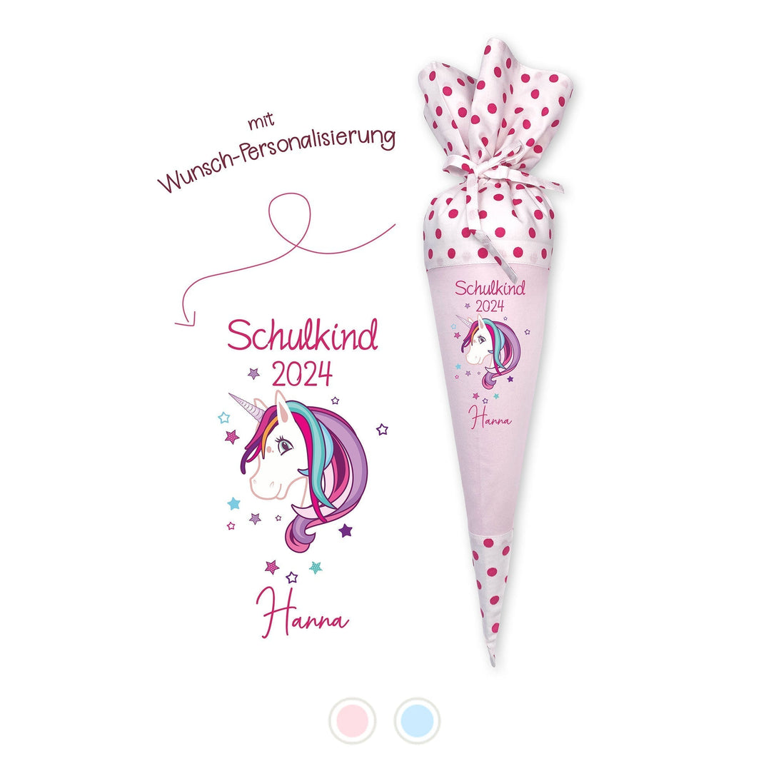 Schultüte aus Stoff mit Namen und Kissen