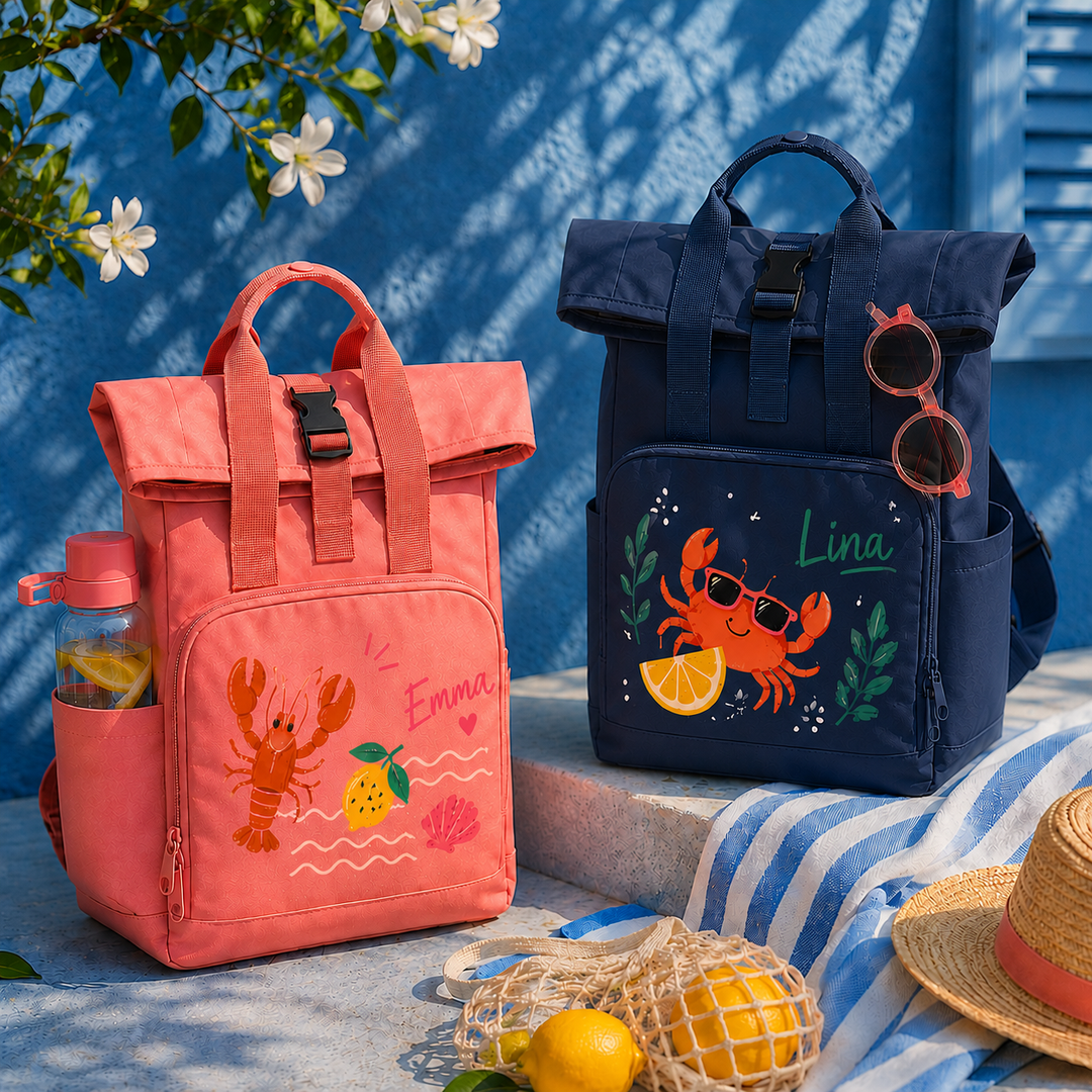 Kindergartenrucksack mit Namen personalisiert – Roll Top