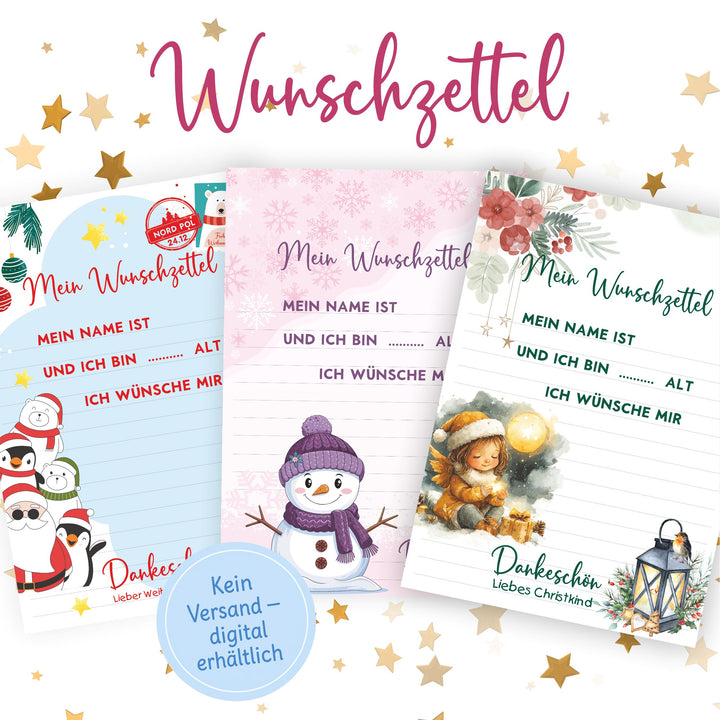 Brief an den Weihnachtsmann – Wunschzettel für Kinder | Digitaler Download
