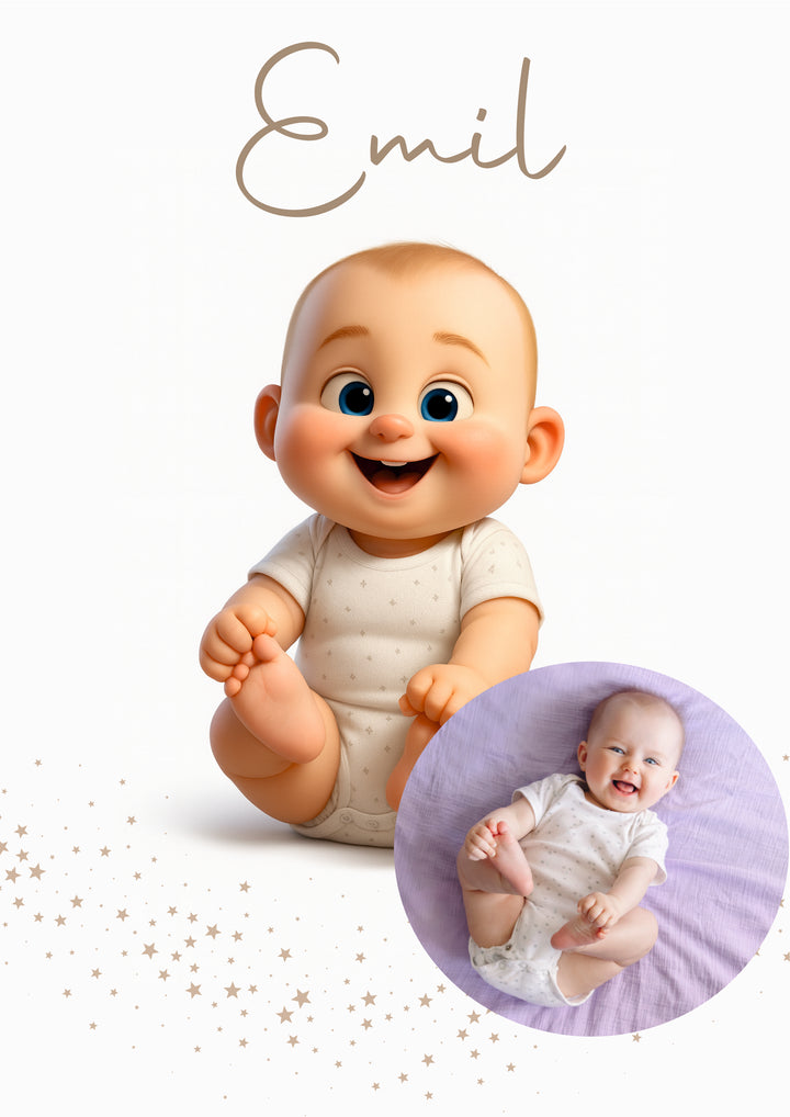 Personalisiertes Kinderposter im Pixar-Stil – Digital mit Namen