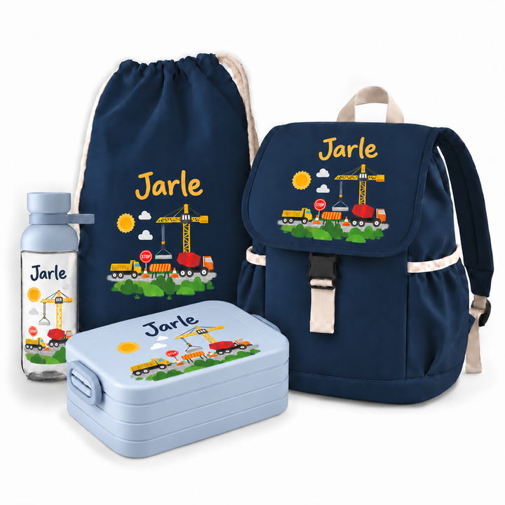 Kindergartenrucksack Set mit Namen | Happy Adventure 4 - teilig