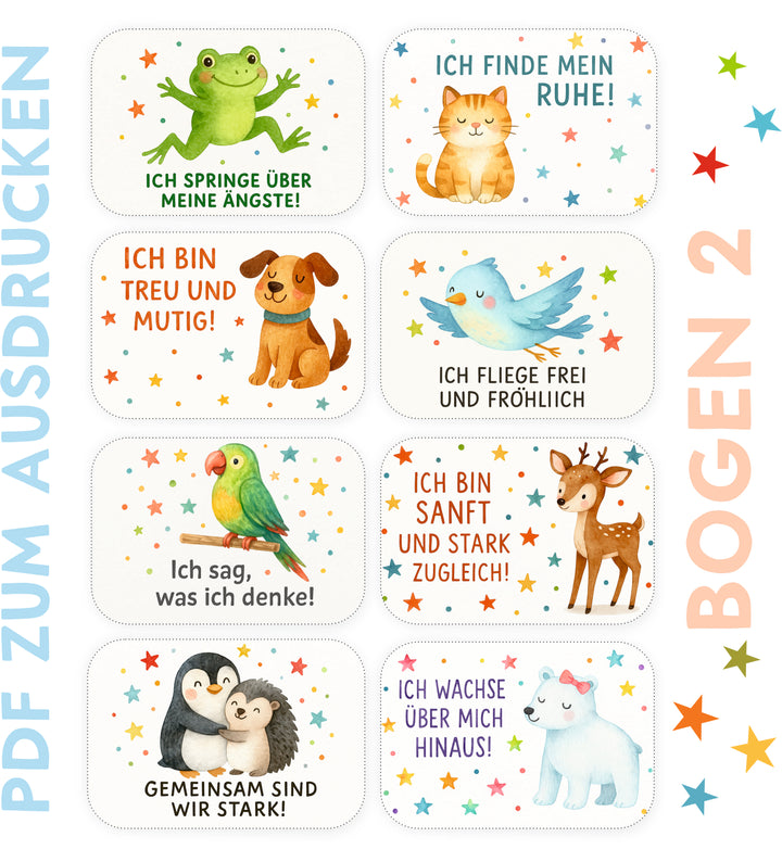 Affirmationskarten für Kinder – PDF zum Ausdrucken - Selbstvertrauen & Mut stärken