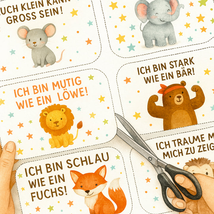 Affirmationskarten für Kinder – PDF zum Ausdrucken - Selbstvertrauen & Mut stärken