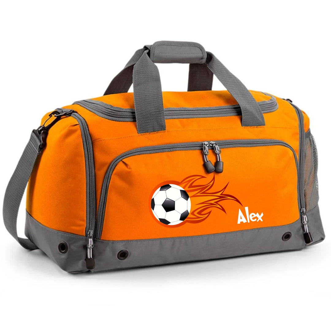 Sporttasche Kinder mit Namen 30-44 L - mit Schuh und Feuchtfach orange
