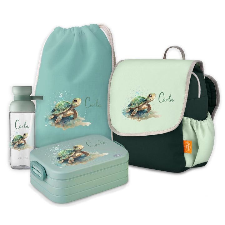 Happy Knirps Kindergarten Set 4-teilig in Mint - Schildkröte Watercolor
