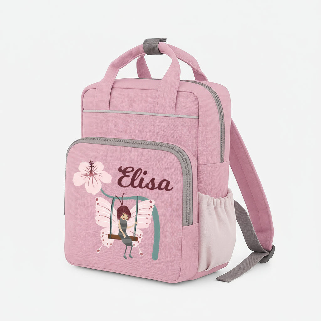 Kindergartenrucksack mit Namen personalisiert – Happy Style Rosa