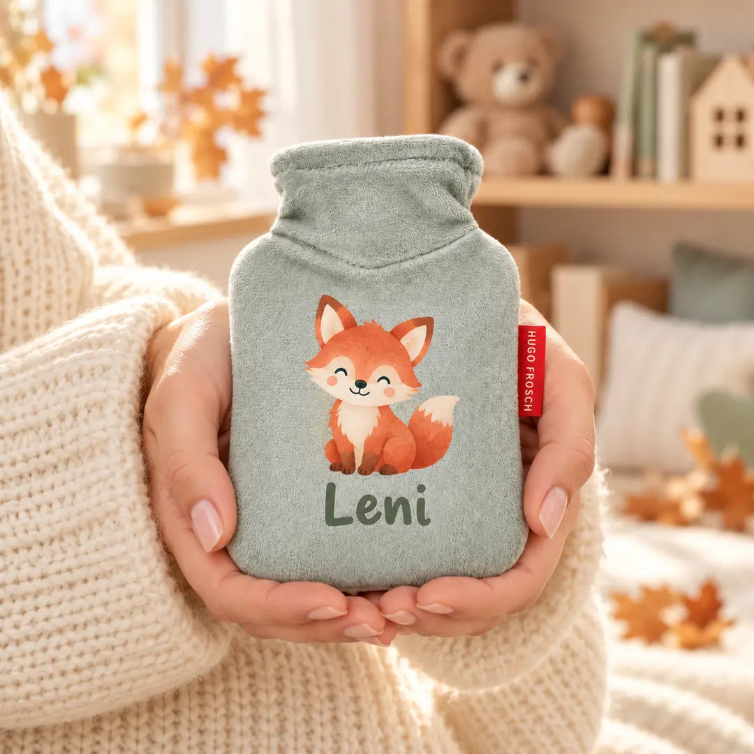 Personalisierte Kinderwärmflasche mit Namen – Mini-Wärmflasche 0,2 l