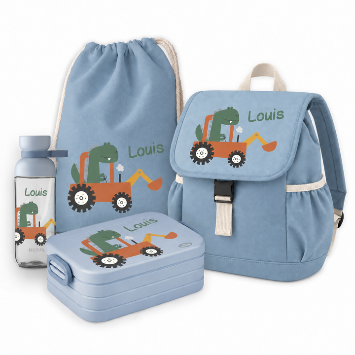 Kindergartenrucksack Set mit Namen | Happy Adventure 4 - teilig