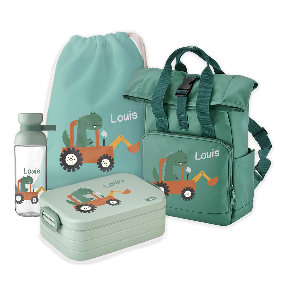 Rolltop Set für Kinder 4-teilig in nordic green - mit Namen - Mein Zwergenland