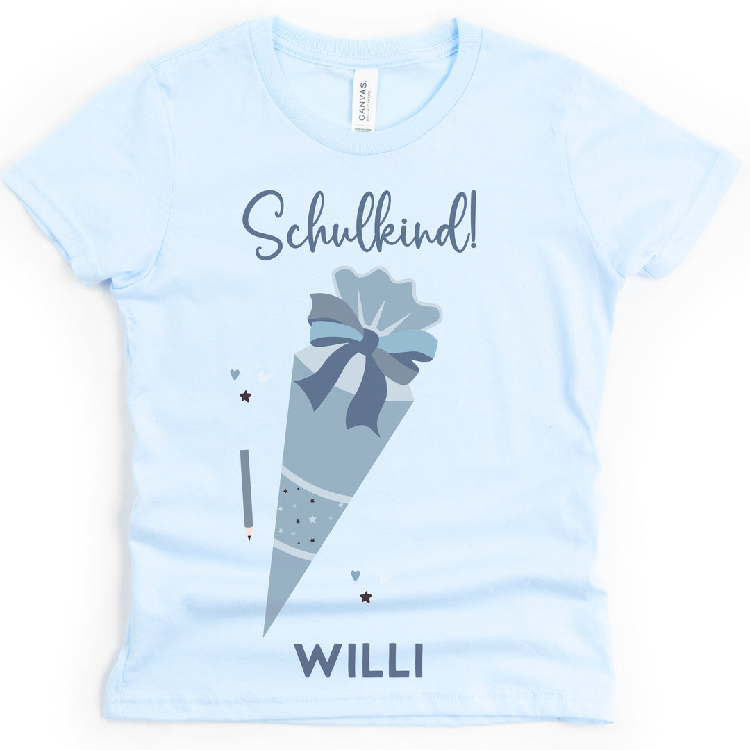 Kinder T-Shirt mit Deinen Namen -  in blau - Mein Zwergenland