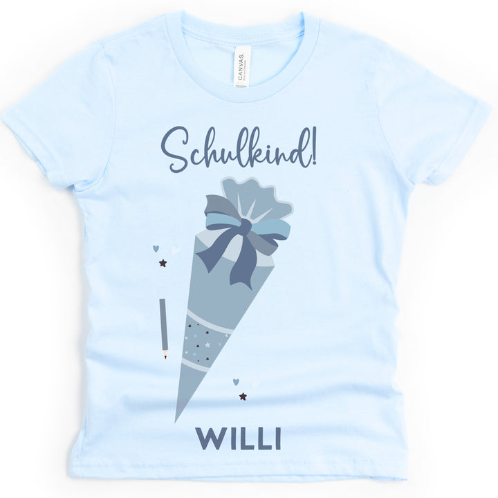 Kinder T-Shirt mit Deinen Namen -  in blau - Mein Zwergenland