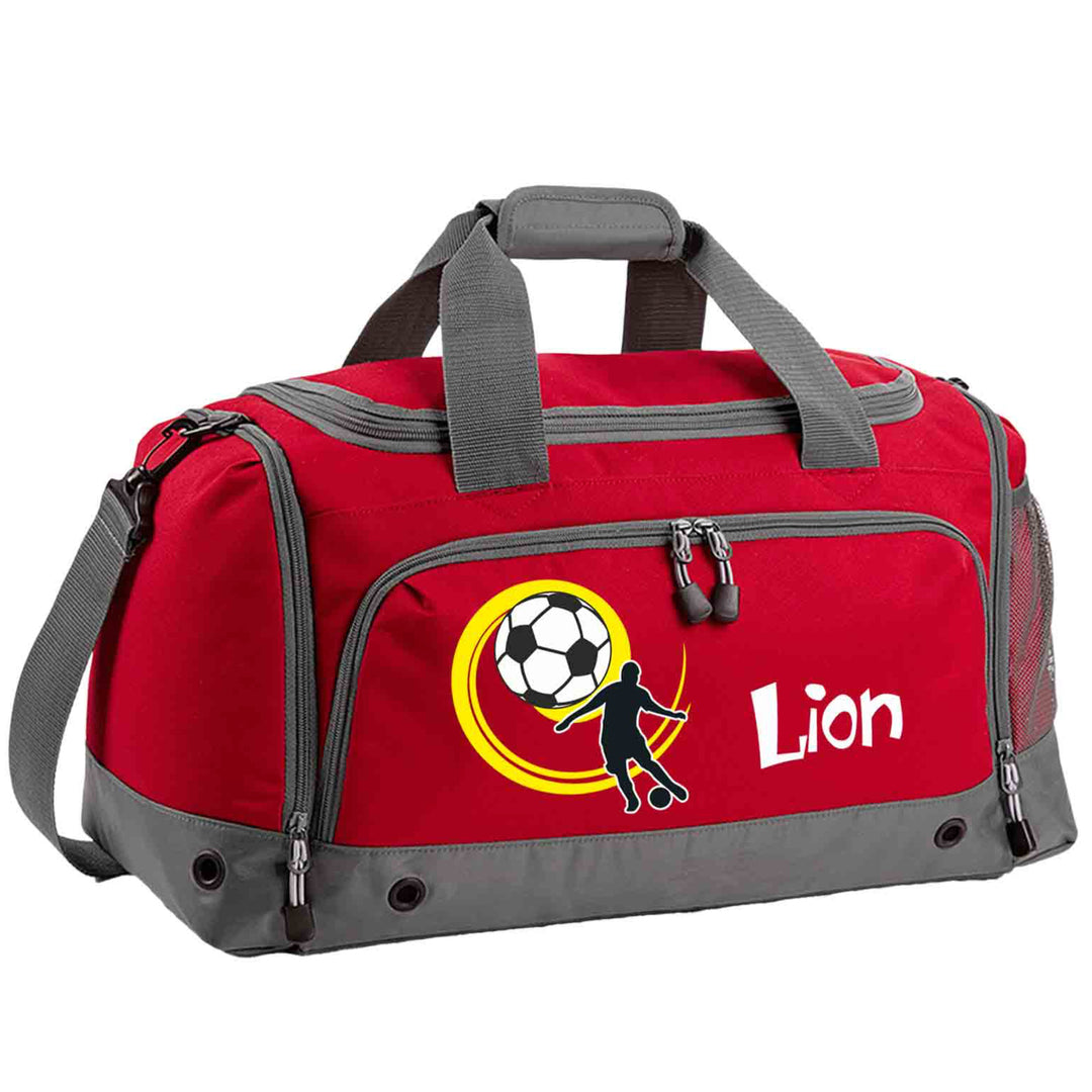 Fussball Tasche Mit Namen in rot für Kinder