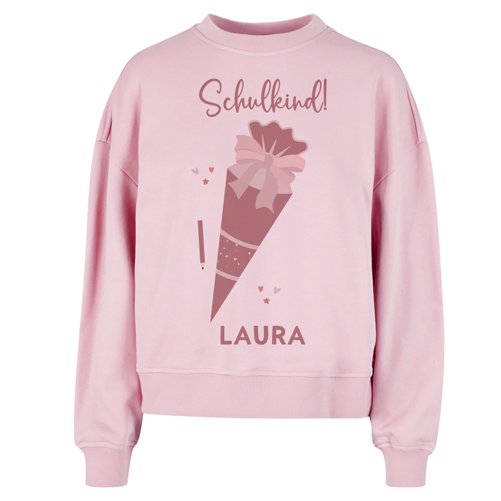 Sweatshirt mit Deinen Namen -  in rosa - Mein Zwergenland