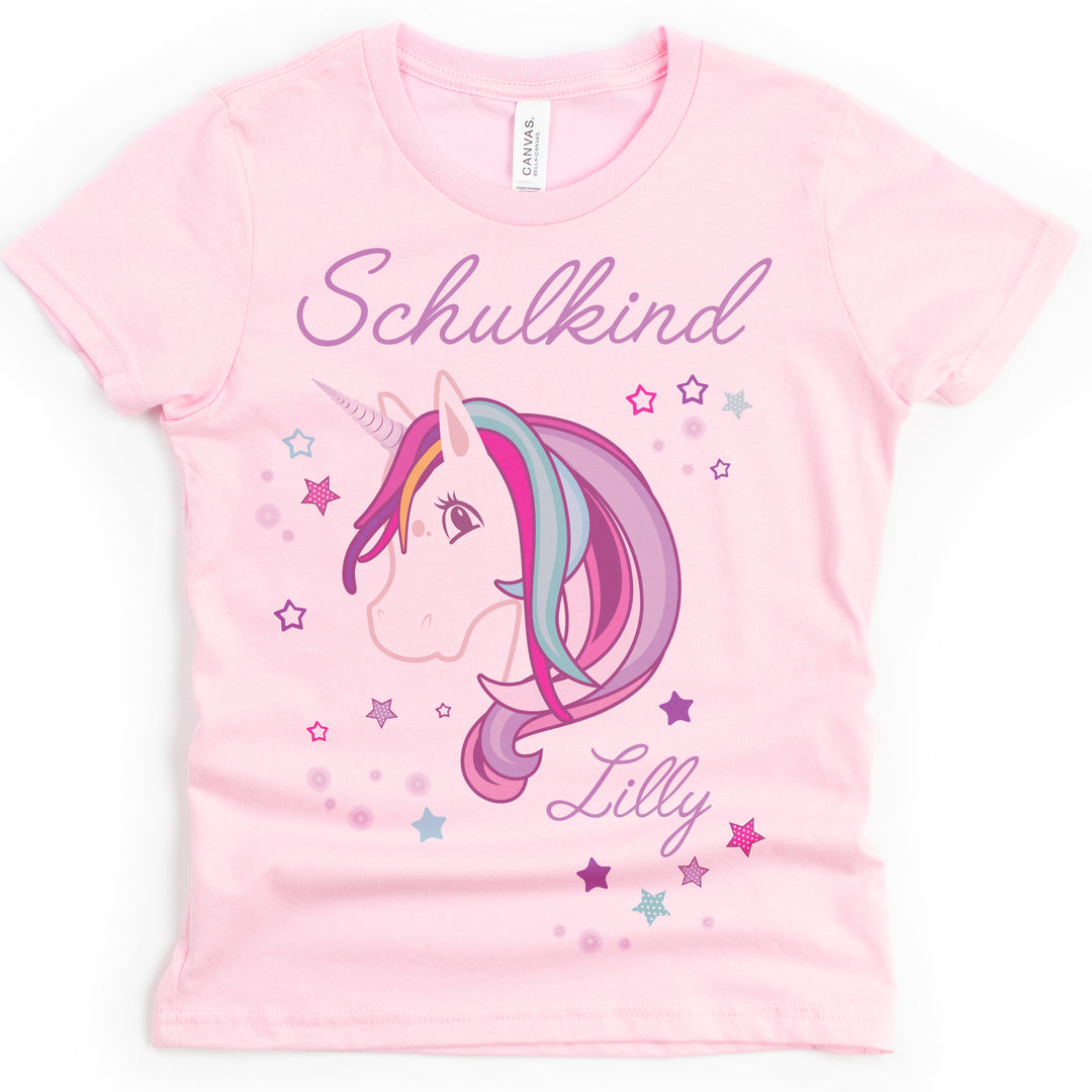 Kinder T-Shirt mit Deinen Namen -  in rosa - Mein Zwergenland