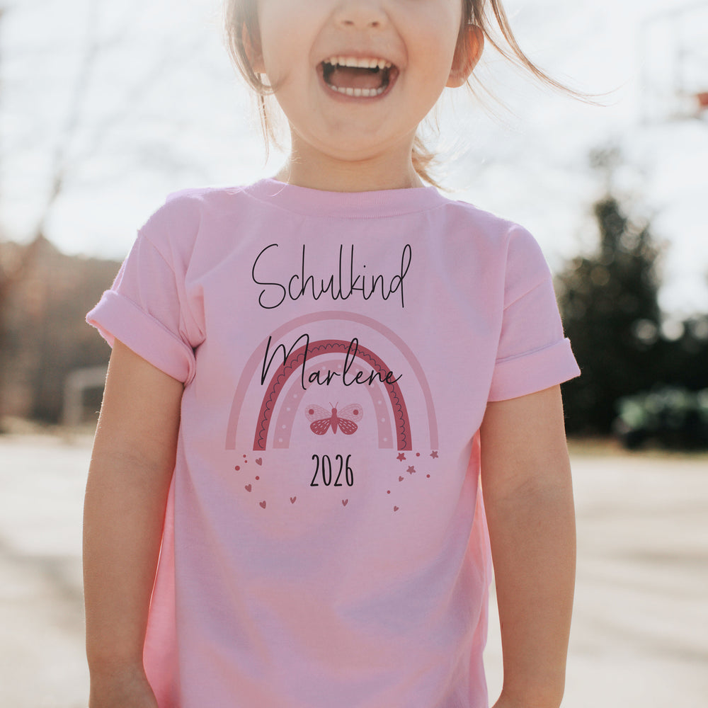 Kinder T-Shirt mit Deinen Namen -  in rosa - Mein Zwergenland