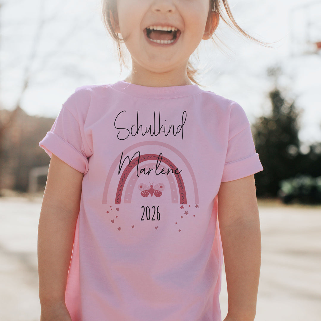 Kinder T-Shirt mit Deinen Namen -  in rosa - Mein Zwergenland