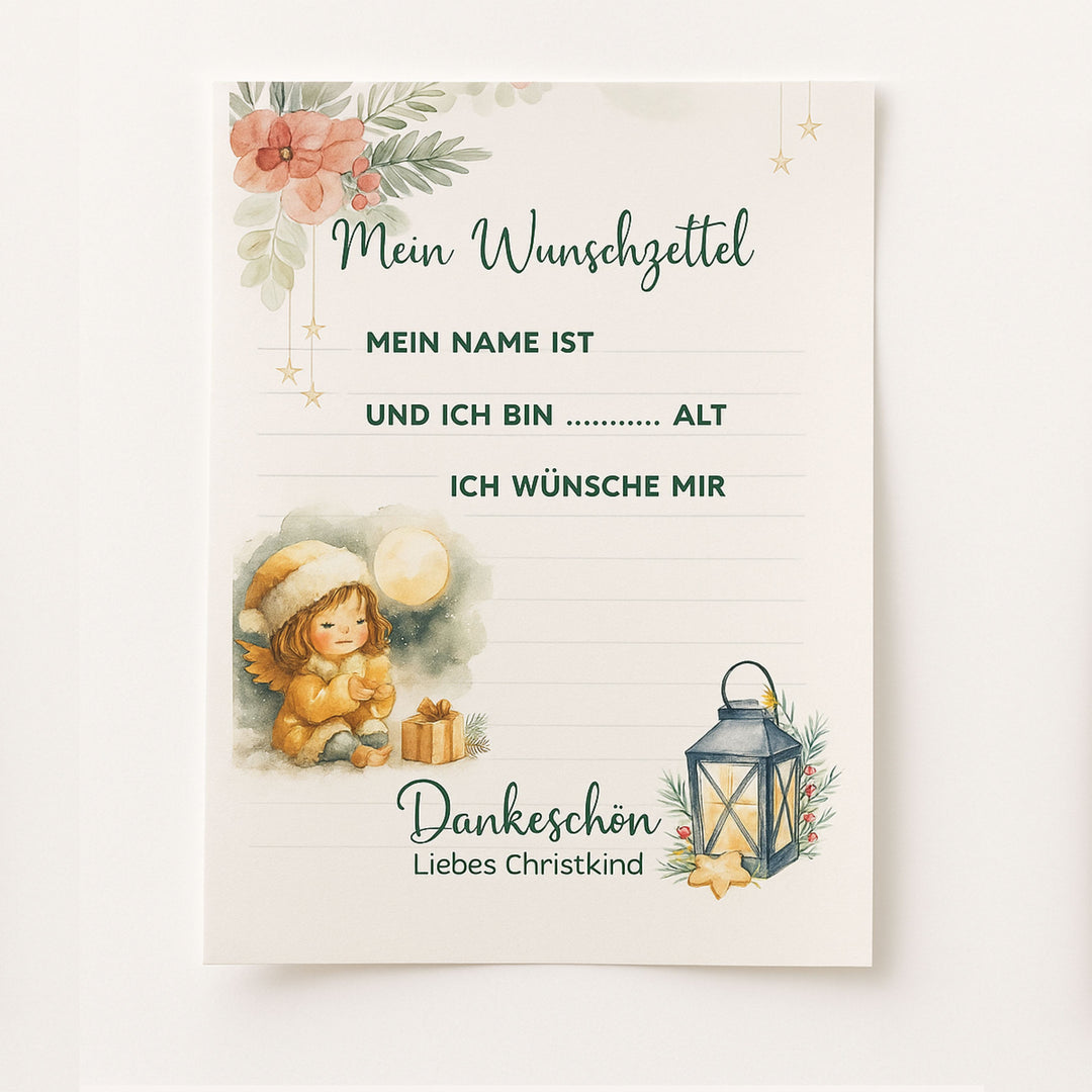 Brief an den Weihnachtsmann – Wunschzettel für Kinder | Digitaler Download
