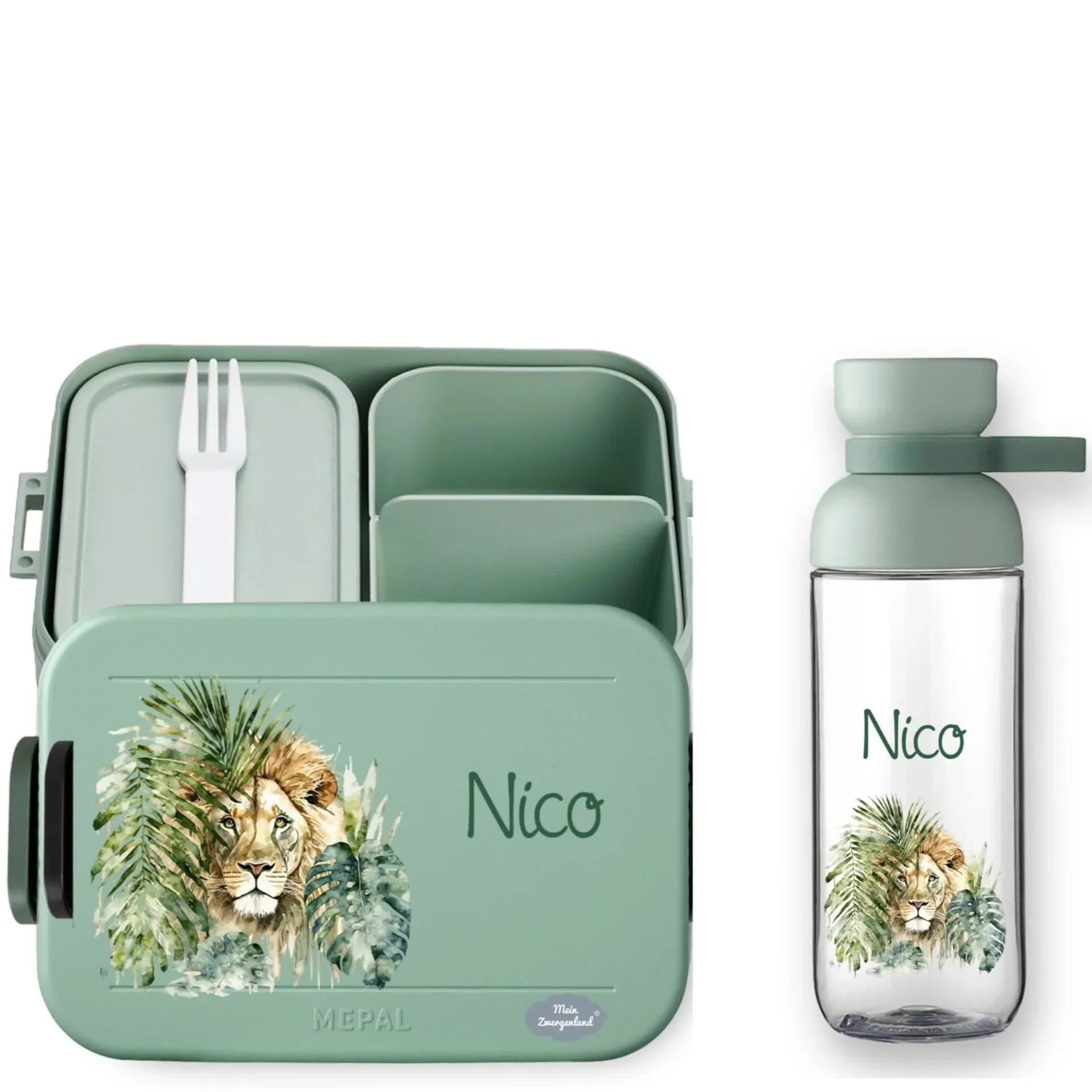 2-tlg. Brotdose & Trinkflasche Set Erdbeere – Personalisierbar, BPA-frei, Tritan