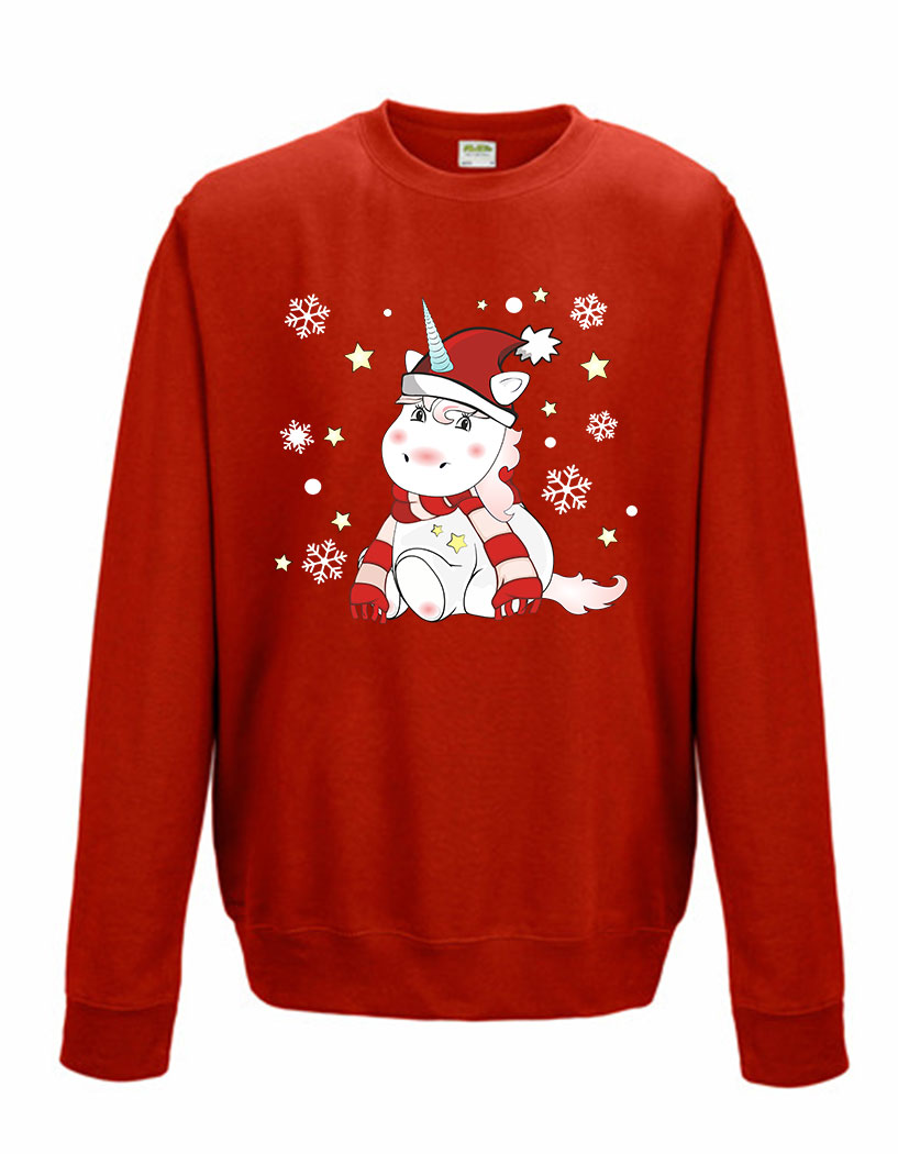 Sweatshirt Shirt Pullover Pulli Unisex Weihnachten Winter Einhorn Cutie