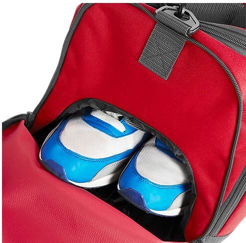 Multi-Sporttasche 41L mit Schuhfach und Feuchtfach in Orange mit Name und Handball