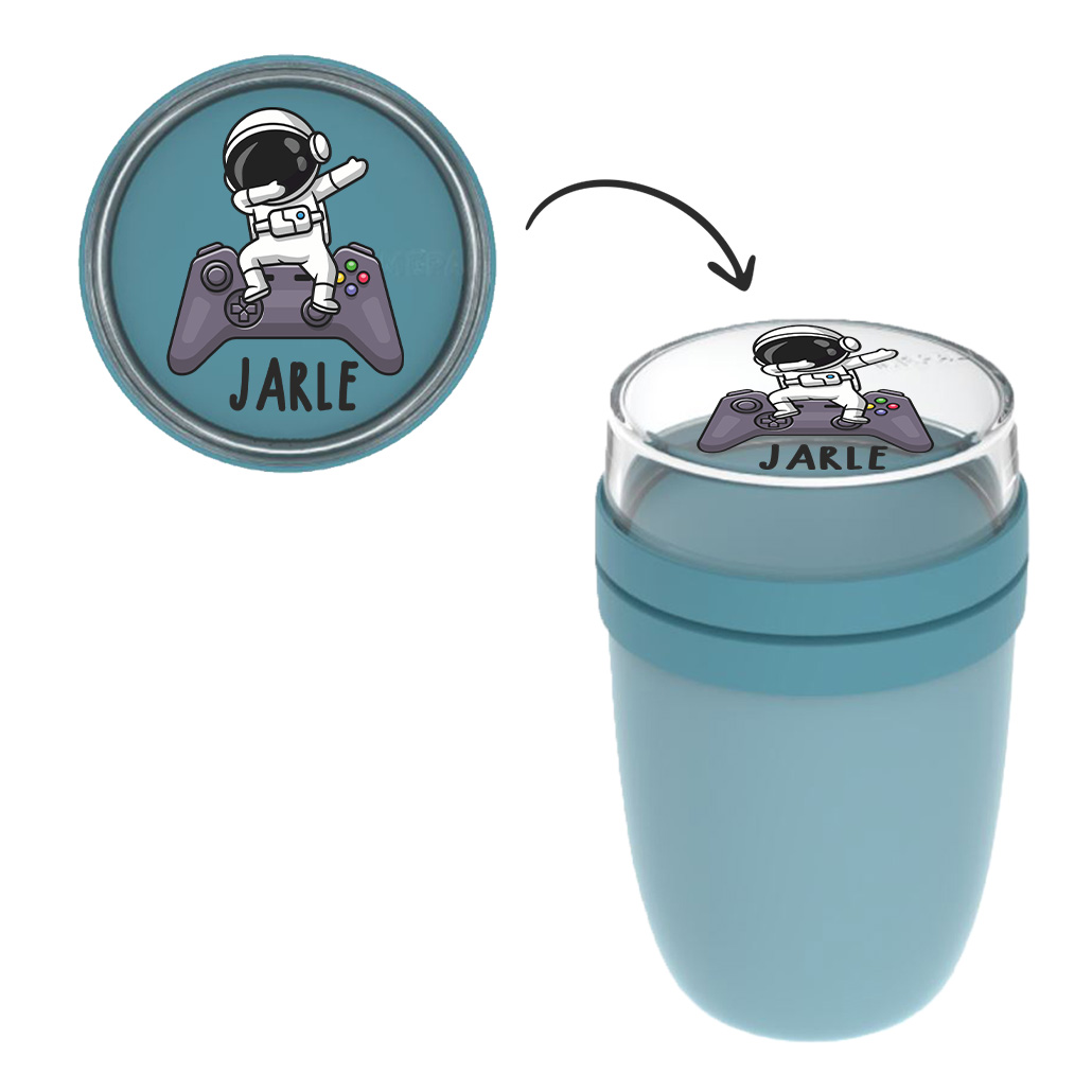 Thermo Insulated Lunchpot Ellipse Müslibecher in Nordic Green mit Name und Astronaut Controller