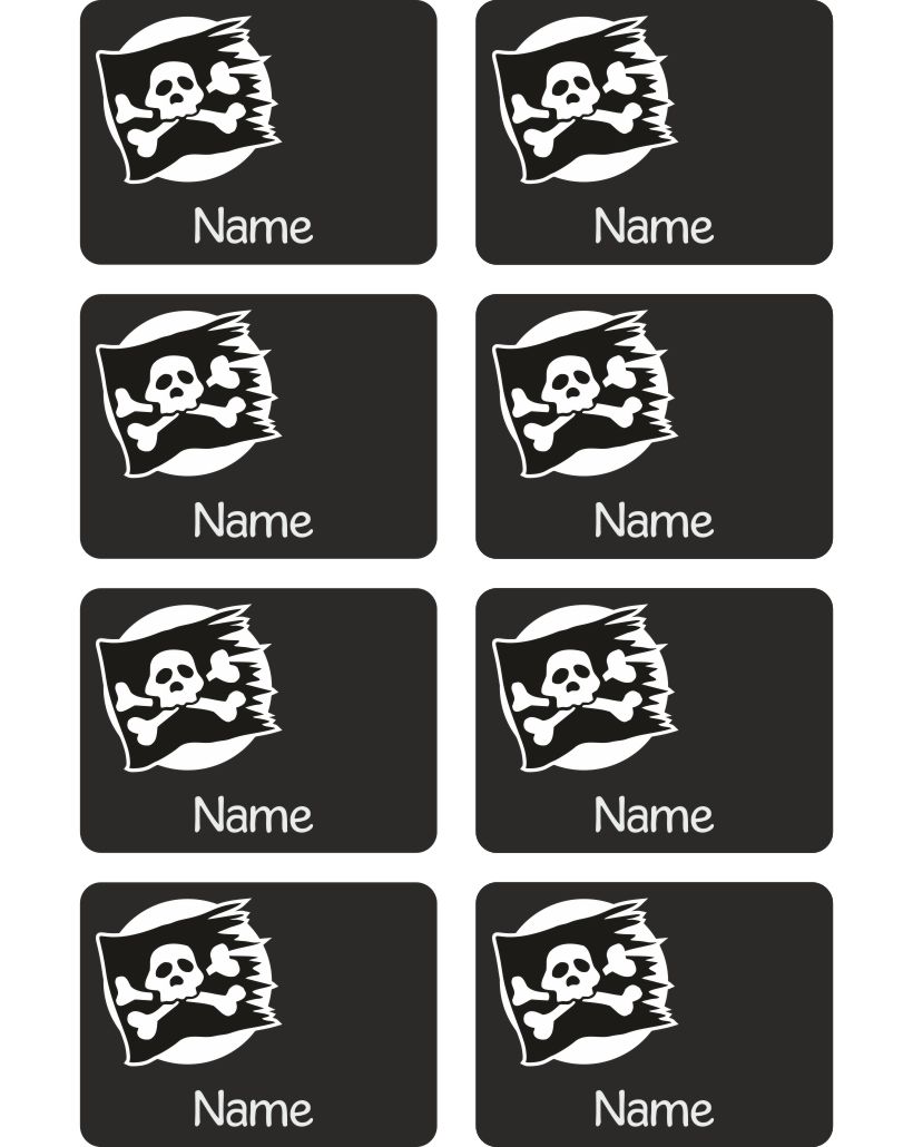 Heftaufkleber Etiketten Sticker Stickerbogen ohne Linien Pirat Flagge
