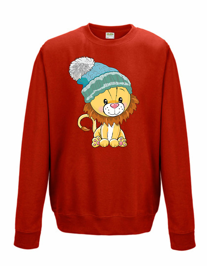 Sweatshirt Shirt Pullover Pulli Unisex Weihnachten Winter Löwe