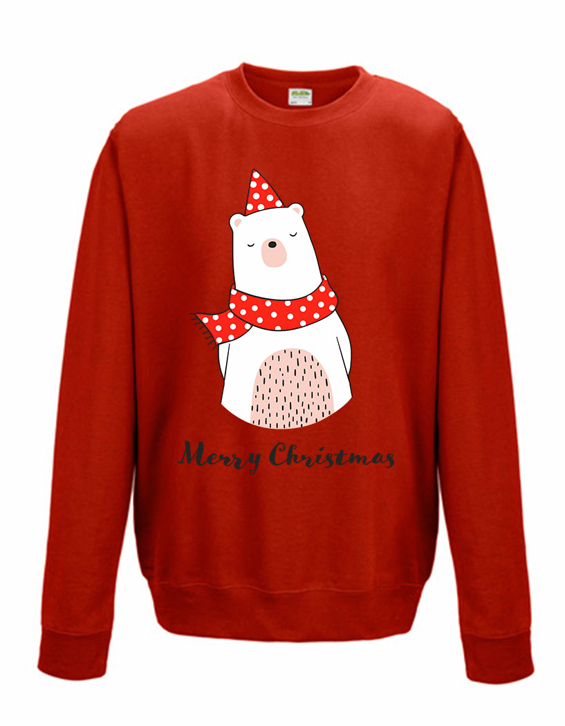 Sweatshirt Shirt Pullover Pulli Unisex Weihnachten Winter Eisbär