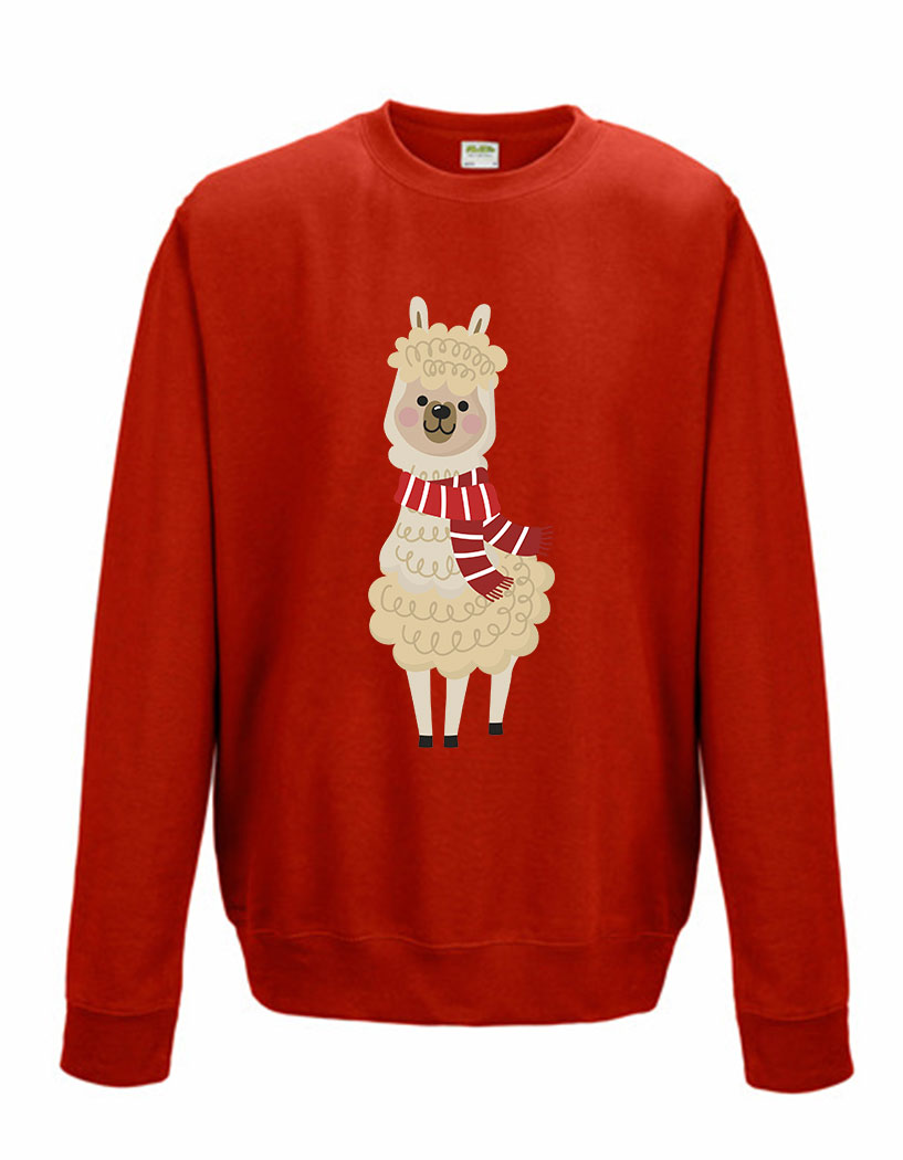 Sweatshirt Shirt Pullover Pulli Unisex Weihnachten Winter Lama