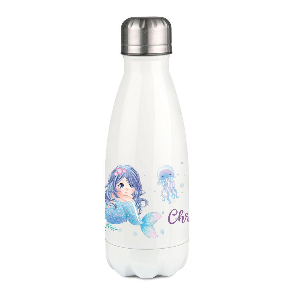 Thermosflasche mit Name und Meerjungfrau