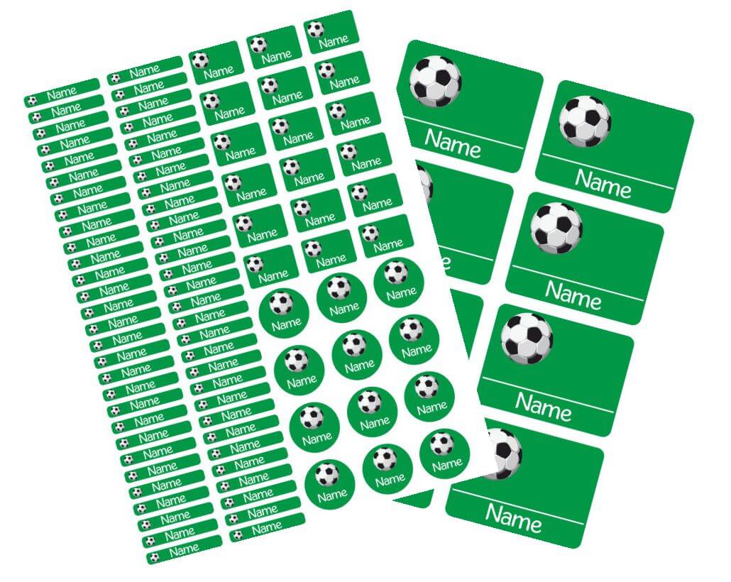 Schulstarter - Set Stickerbogen mit Namensaufkleber und Heftaufkleber Fußball