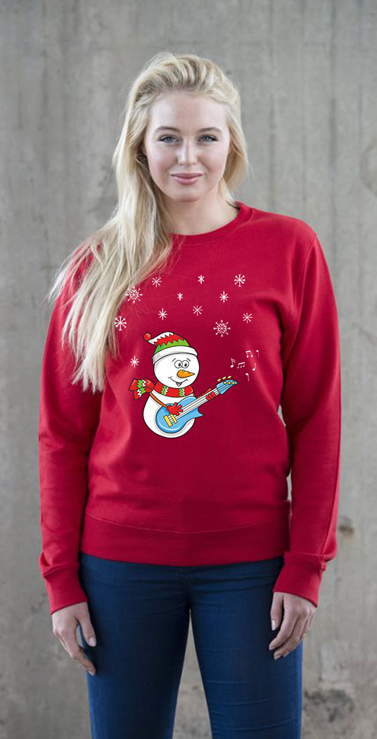 Sweatshirt Shirt Pullover Pulli Unisex Weihnachten Winter Schneemann
