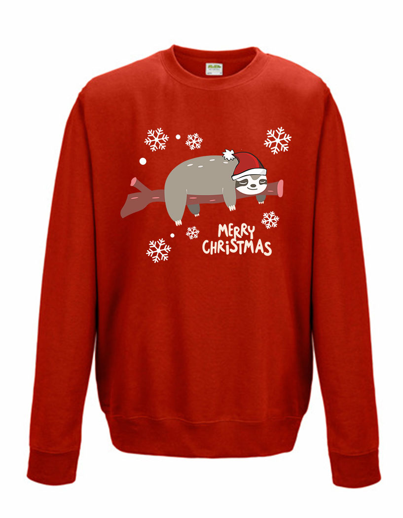 Sweatshirt Shirt Pullover Pulli Unisex Weihnachten Winter Faultier