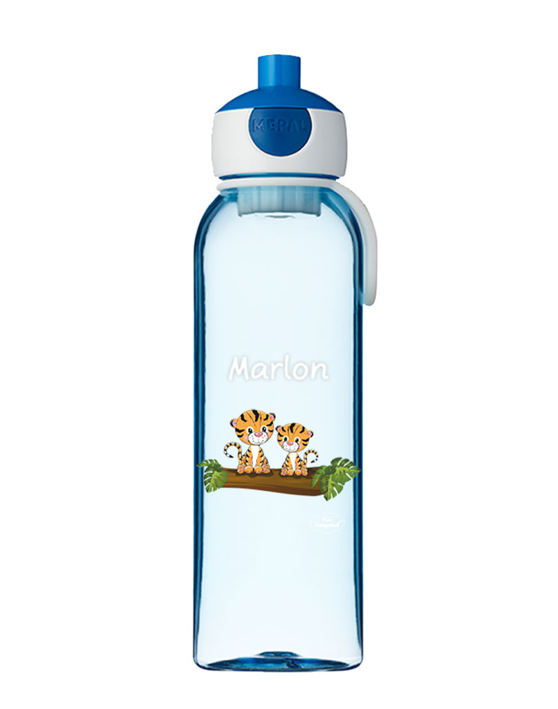 Wasserflasche Mepal Campus mit Name in blau Tiger