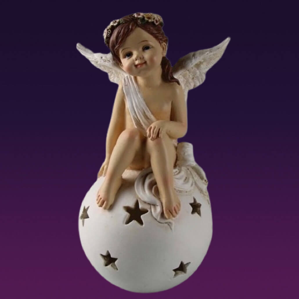 Engel Figur Schutzengel Weihnachtsengel Engel auf Kugel