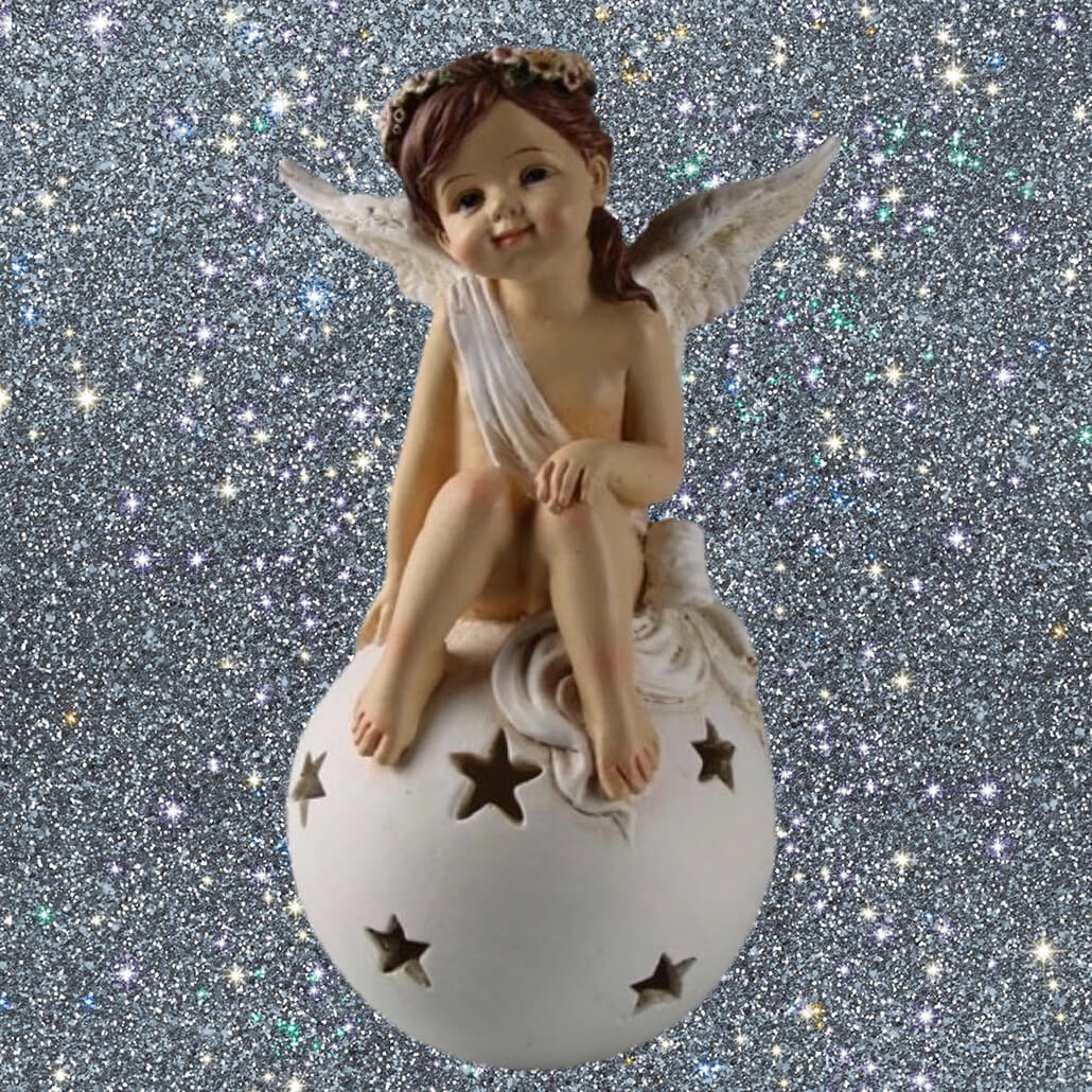 Engel Figur Schutzengel Weihnachtsengel Engel auf Kugel