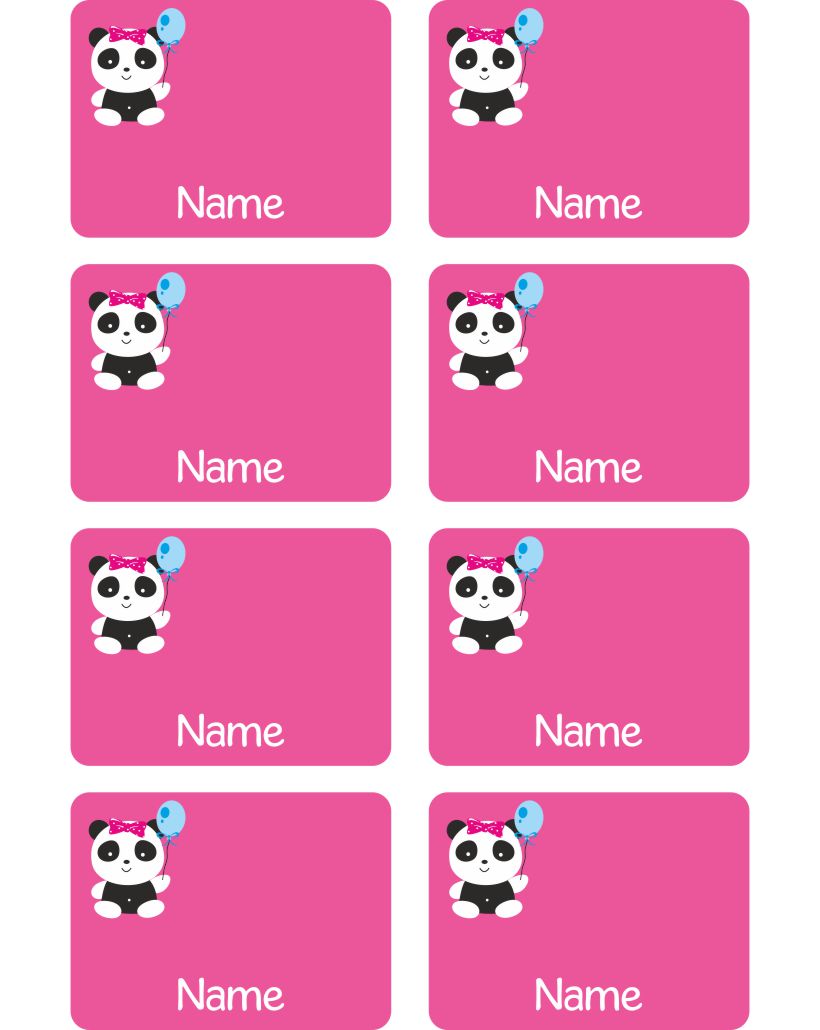 Heftaufkleber Etiketten Sticker Stickerbogen ohne Linien Panda