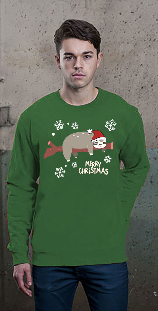 Sweatshirt Shirt Pullover Pulli Unisex Weihnachten Winter Faultier