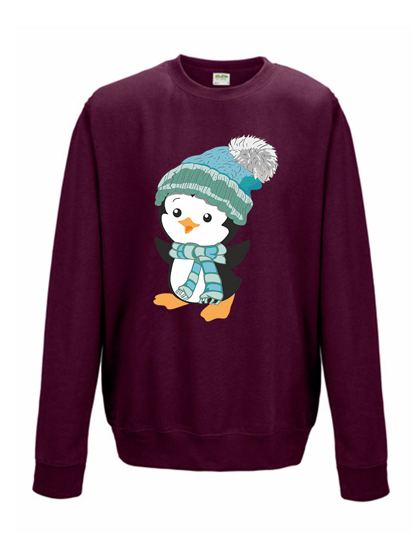 Sweatshirt Shirt Pullover Pulli Unisex Weihnachten Winter Pinguin