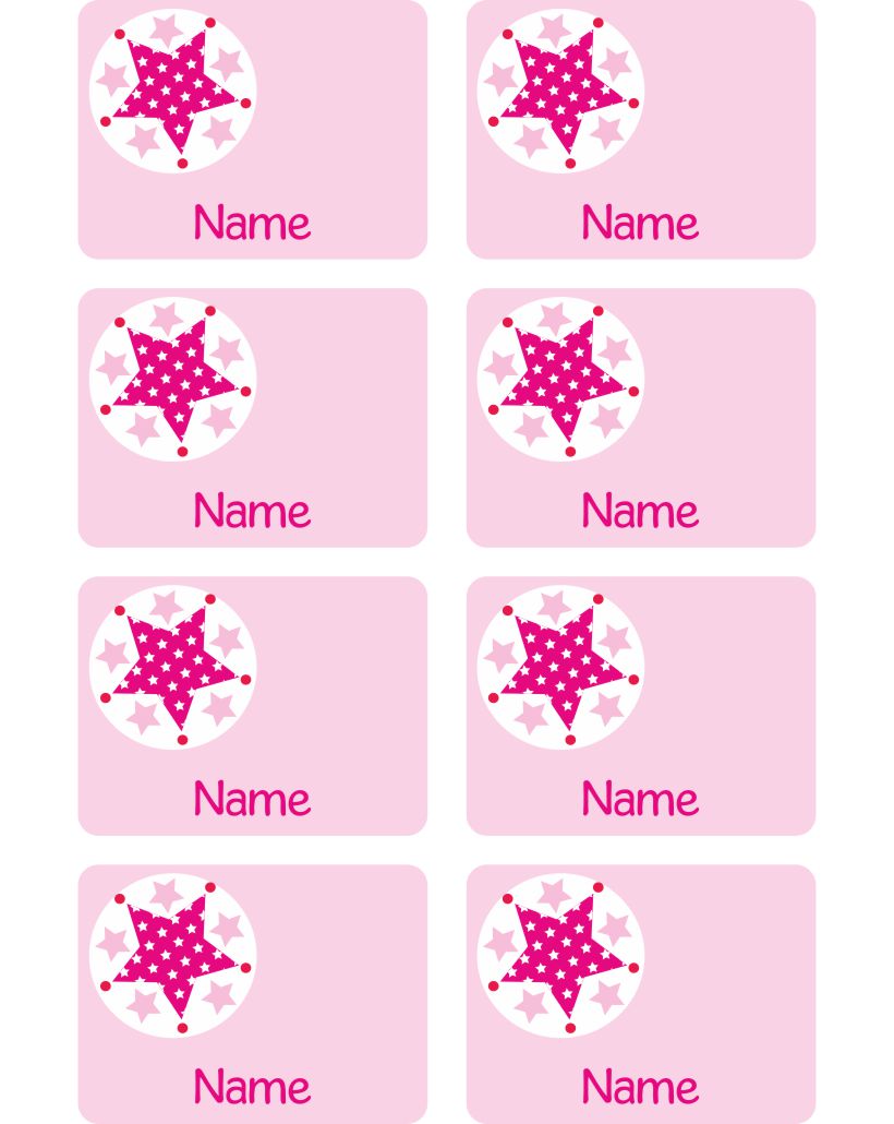 Heftaufkleber Etiketten Sticker Stickerbogen ohne Linien Sterne rosa